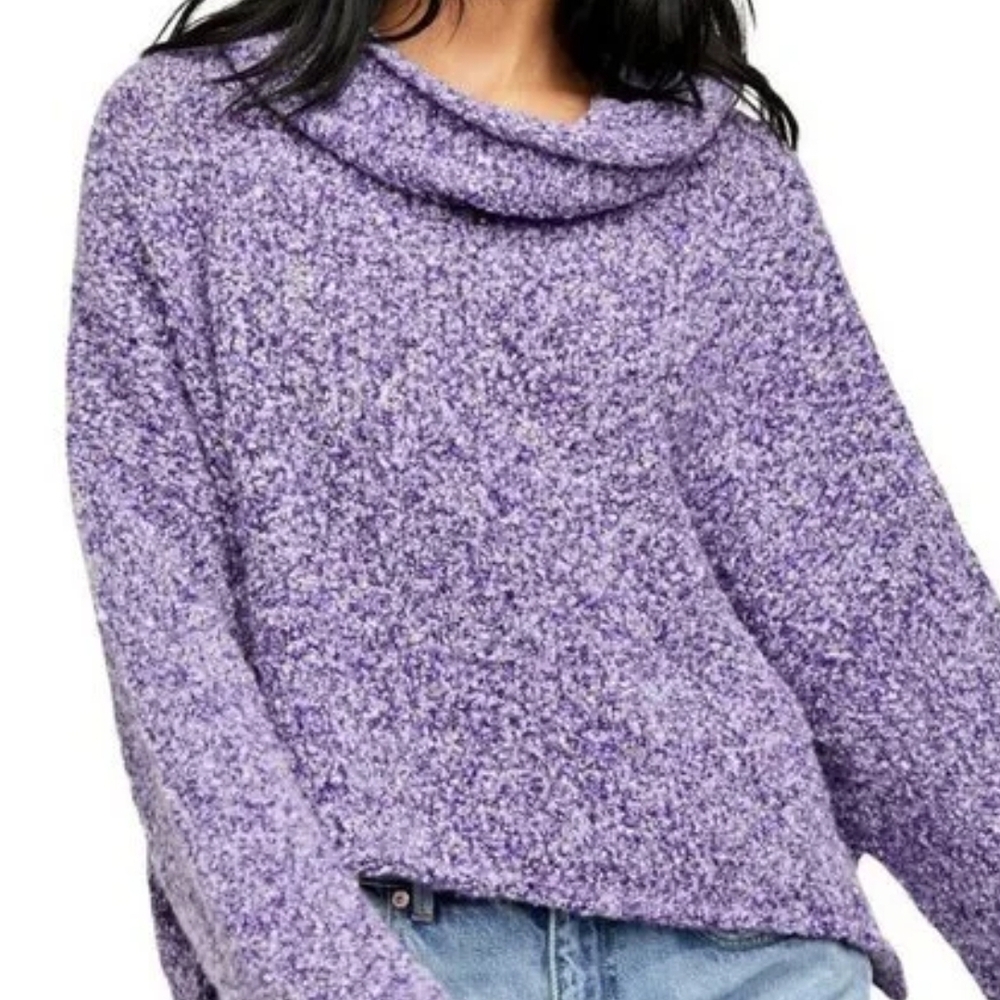Free People Lavender Cowl Neck Sweater